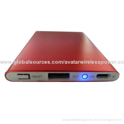 Super-thin name card power bank with red aluminum case
